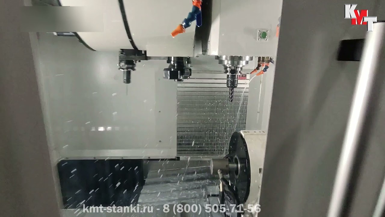 Фрезерный центр с поворотным столом и контр опорой KVL 1060B |  Обработка на разных углах поворота